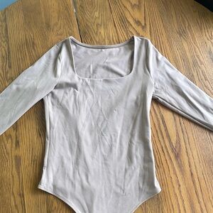Abercrombie & Fitch Long Sleeve Square Neck One Piece Bodysuit